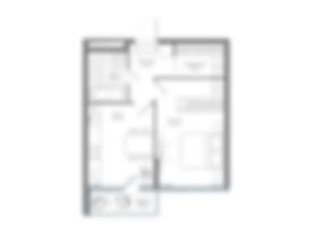 Планировка однокомнатной квартиры 45 м² — чёткую пришлём по запросу